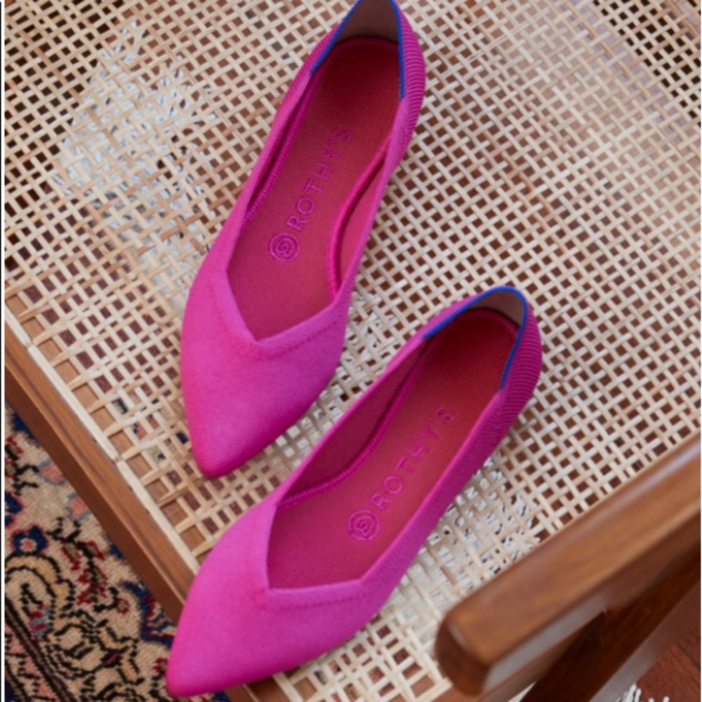 Pink Rothy’s Pointed Toe Flats